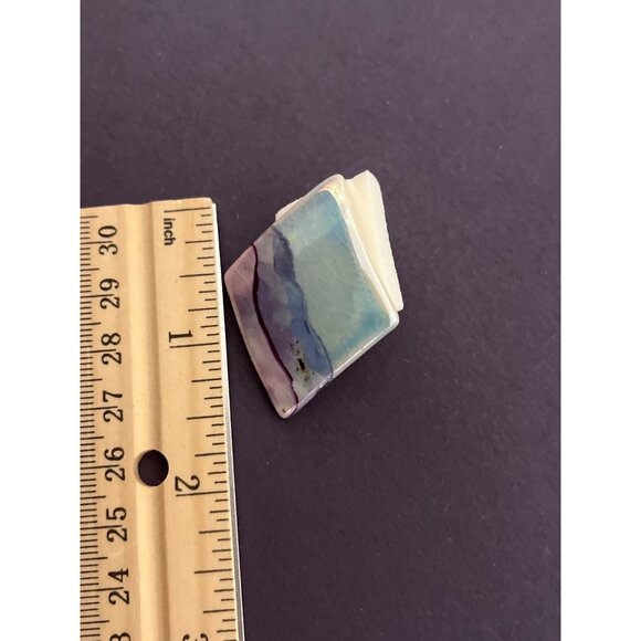 Vintage Abstract Ceramic Brooch & Earrings Set - Picture 2 of 5